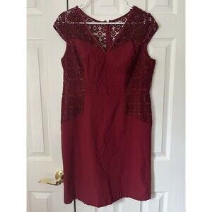 Adrianna Papell Red MIDI Formal Dress Women 14 Petite